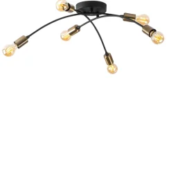Arabic House Hanglamp Banana Metaal Zwart Goud 6-Lichts Zwart/Goud Sale