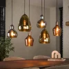 GM Hanglamp 6-Lichts Driekleur Mix Glas - Giga Meubel
