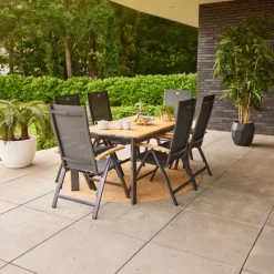 Hartman Verstelbare Tuinstoel Troy Teak Antraciet Hot