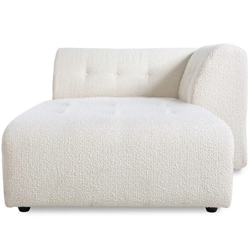 HKliving Vint Bank: Element Rechts Divan, Boucle, Cream Crème Outlet
