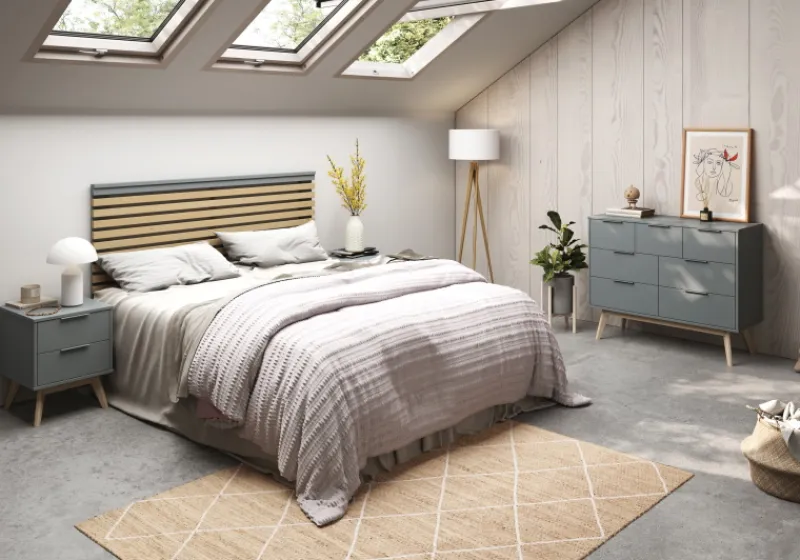 GM Hoofdbord 135/140 Pisco Khaki Groen/wit Wax - Giga Meubel