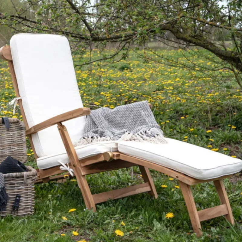 House Nordic Ligstoel Arrecife Met Kussen Naturel/Wit Sale