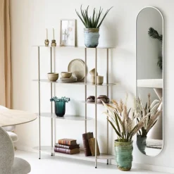 House Nordic Wandkast Rieti 5-Planken Metaal Zand 139cm