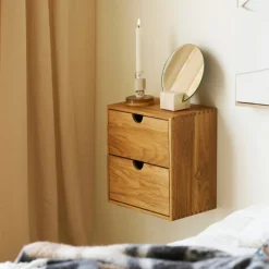 House Nordic Wandkastje Townsville Naturel Met Lades 30x30cm Clearance