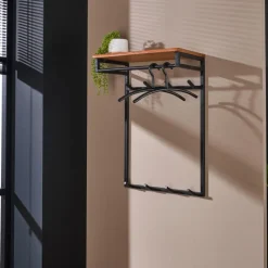GM Kapstok Custom Hoog 2x4 Haken Massief Acacia Naturel - Giga Meubel