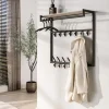 GM Kapstok Terra Hoog Roede En Hoedenplank 3x7 Haken Melamine Travertin - Giga Meubel Best
