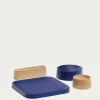 Kave Home Aperitiefschaaltjes Bletz Set Blauw En Naturel Acaciahout Online
