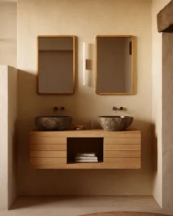 Kave Home Badkamermeubel Yenit Massief Teakhout Natuurlijk 120x45cm