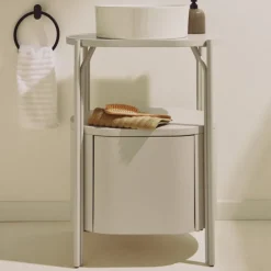Kave Home Badkamermeubel Arely met Stalen Structuur Wit Gelakt MDF 60x40cm Beige Sale