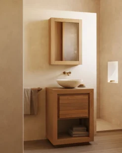 Kave Home Badmeubel Kenta Teakhout Natuurlijk 60x45cm