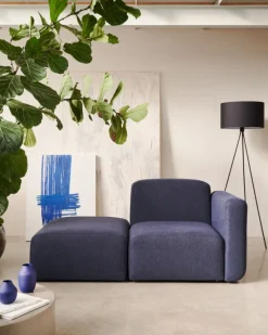Kave Home Bank Neom 1-zits Modulair Blauw Eindstuk 169cm Donkerblauw New