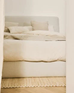 Kave Home Bed Martina met Afneembare Hoes Ecru Chenille voor Matras 180x200cm