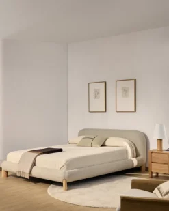 Kave Home Bed Odina Bouclé Ecru 180x200cm