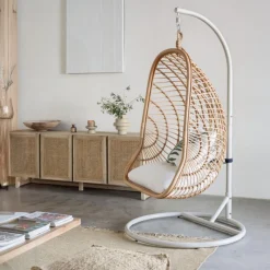 Kave Home Hangstoel Ekaterina Naturel met Onderstel