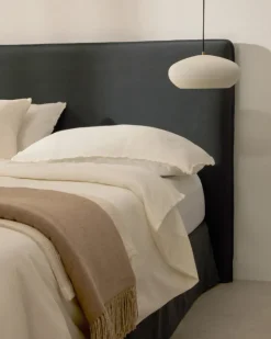 Kave Home Hoofdbord Jaira Antracietgrijs Linnen En Katoen Voor Bed Van 150cm