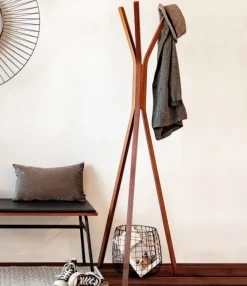 Kave Home Kapstok Chelsey Massief Rubberen Houten 170cm Bruin New