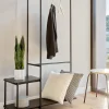 Kave Home Kledingroede met Bank Galatia Melamine en Metaal Zwart 100x150cm