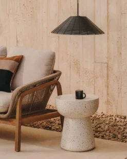 Kave Home Lampenkap Saranella Voor Plafondlamp Zwart Rotan Ø50cm