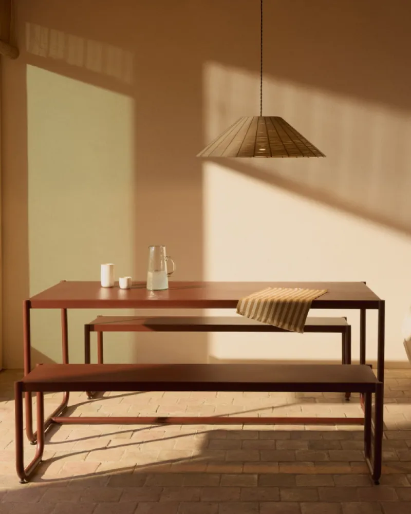 Kave Home Lampenkap Saranella Outdoor Rotan Lichtgrijs Ø70cm Best