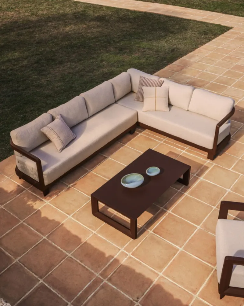 Kave Home Loungeset Nerano Hoekbank Klein Bruin Best