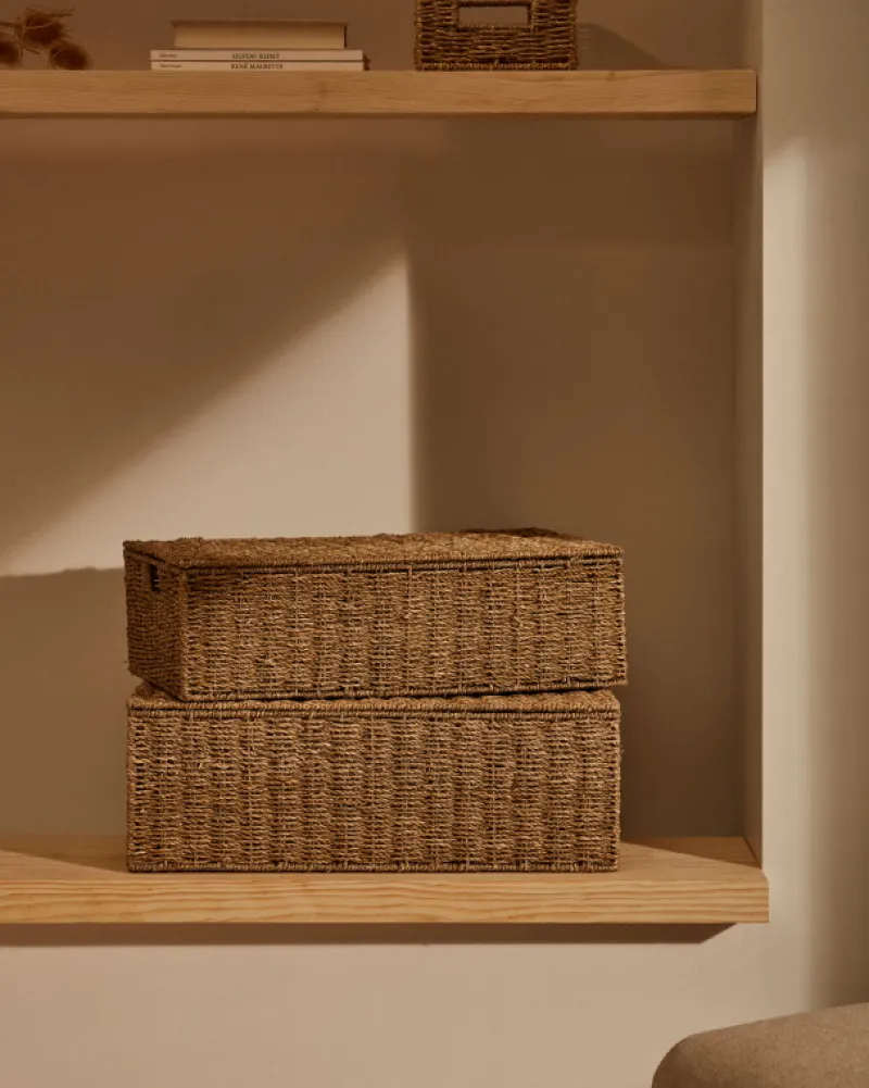 Kave Home Mand Tossa Set van 2 Naturel 57x36cm/60x40cm