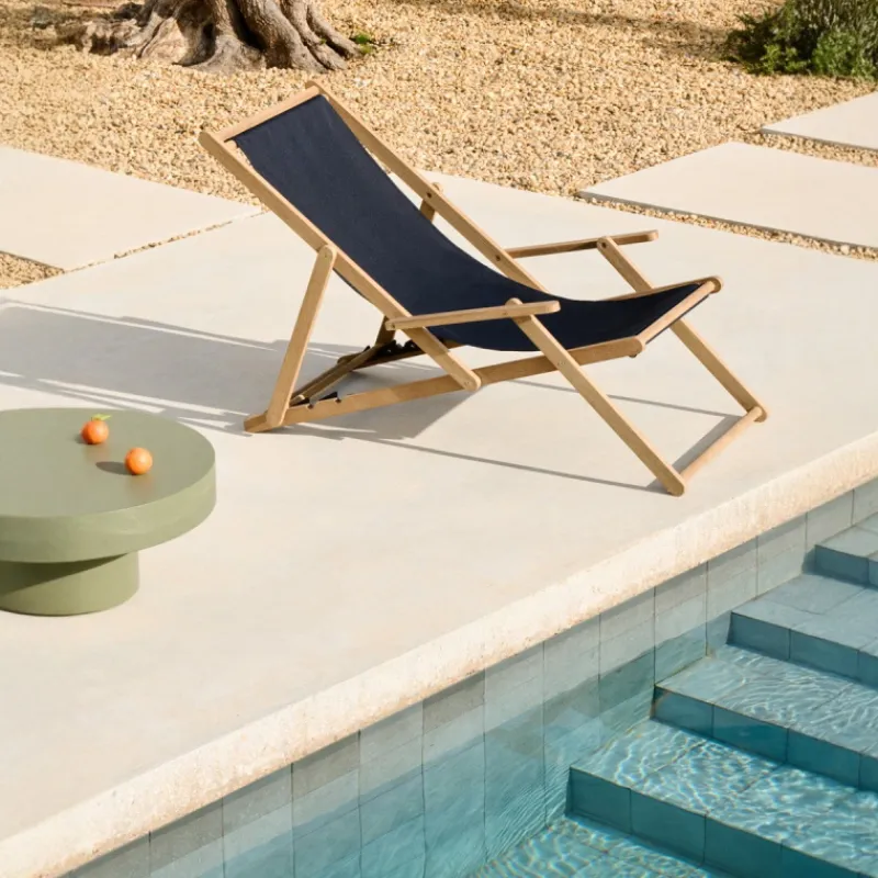 Kave Home Opklapbare Strandstoel Vilara Outdoor Acaciahout Zwart Online