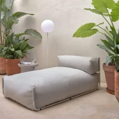 Kave Home Poef Square en Rugleuning Wit 165x101cm