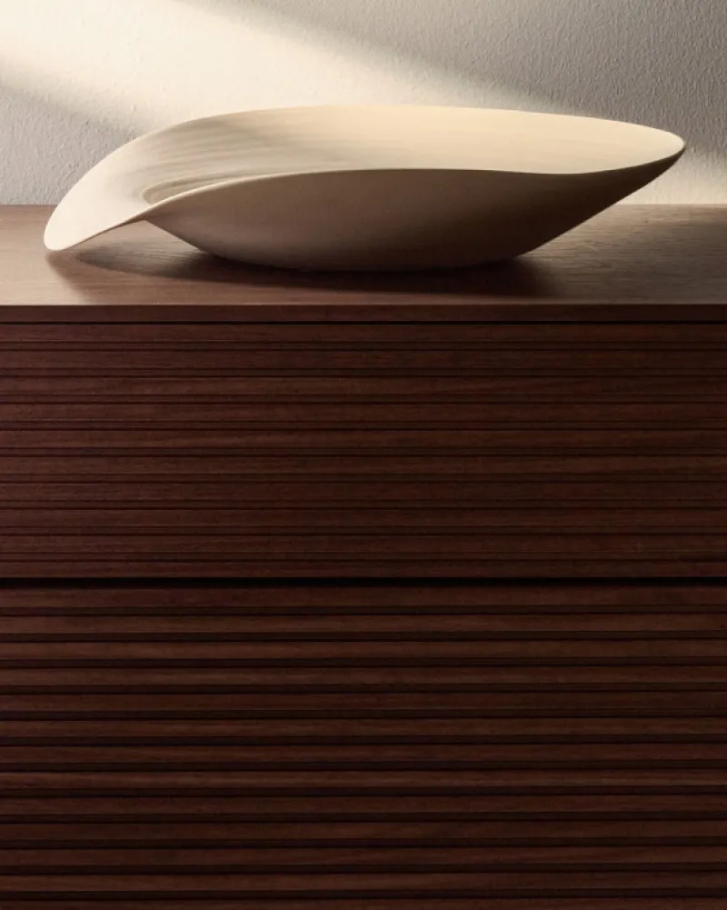 Kave Home Schaal Ebenor Midden Beige Keramiek Ø40cm