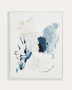 Kave Home Schilderij Erale Abstract Grijs Blauw 100cm