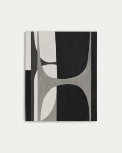 Kave Home Schilderij Onure Abstract Zwart Wit 100cm Clearance