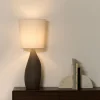 Kave Home Tafellamp Viona Groot Steeneffect en Katoenen Lampenkap 77cm Best