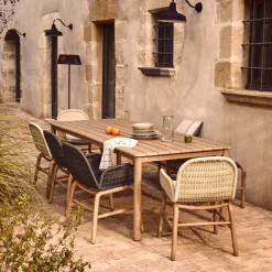 Kave Home Tuinset Sori Acaciahout Touw 6 stoelen