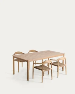 Kave Home Tuinset Sori Acaciahout 4 stoelen Naturel New