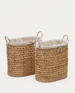 Kave Home Wasmand Tressa Set van 2 Natuurvezel 50cm/60cm