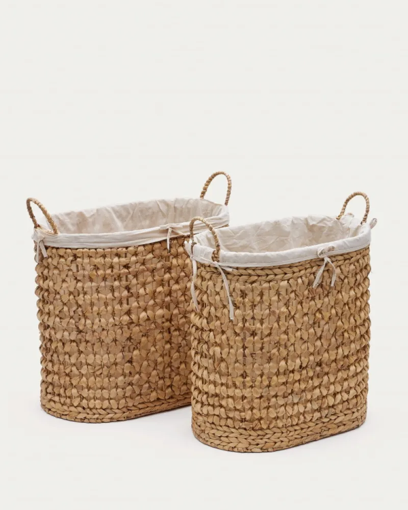 Kave Home Wasmand Tressa Set van 2 Natuurvezel 50cm/60cm