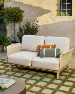 Kave Home 2-Zitsbank Alipa Acaciahout 165cm
