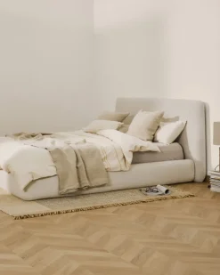 Kave Home Hoes voor Martina Bed Ecru Chenille voor Matras 180x200cm Hot
