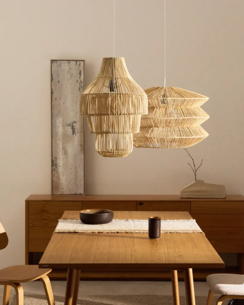 Kave Home Lampenkap Janoa Rotan Naturel Ø38cm