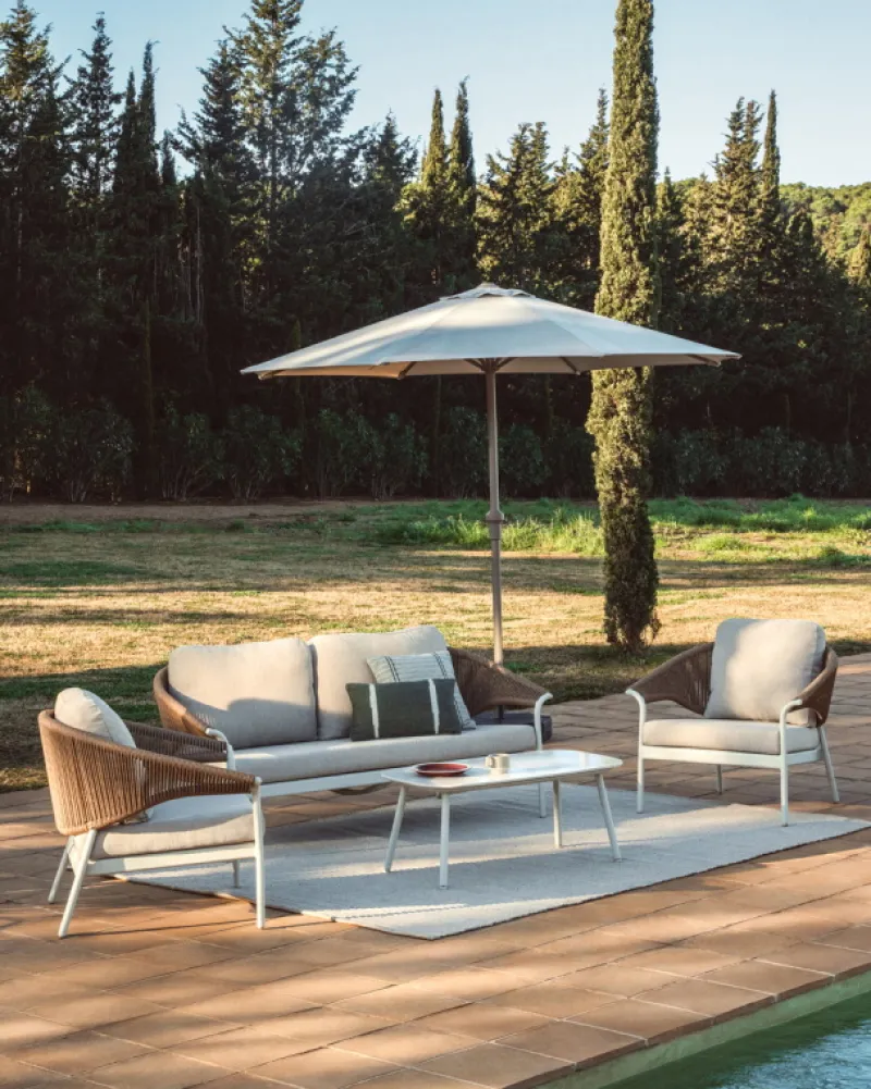 Kave Home Loungeset Zuara Aluminium Beige Synthetisch Touw Bruin Online