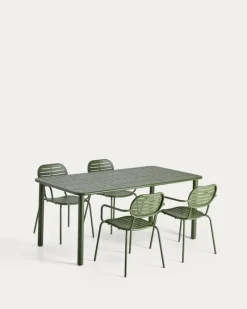 Kave Home Tuinset Brai Staal Groen 180x90cm