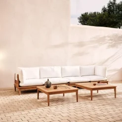 Kave Home Tuinset Portitxol Met 2 Salontafels Teakhout