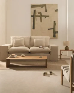 Kave Home 2-zitsbank Anarela Beige Linnen 240cm Best