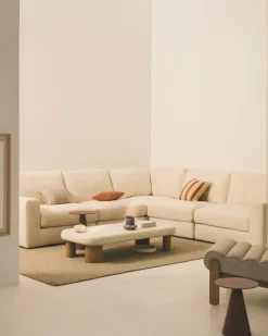Kave Home 5-zitshoekbank Alea Ecru Chenille Modulaire 310x310cm