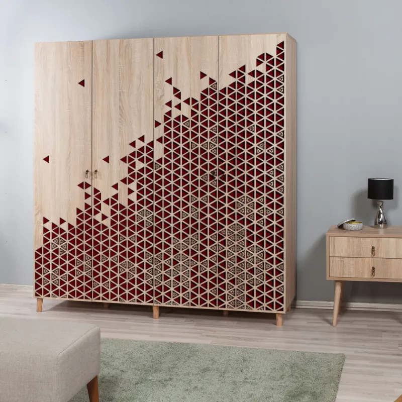 Arabic House Kledingkast Imaj Melamine Sonoma Eiken Donker Triangles Sale
