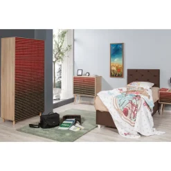 Arabic House Kledingkast Stil Melamine Naturel Rood Naturel/Rood Sale