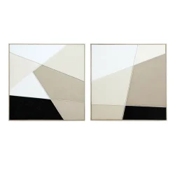Kodu Wanddecoratie Set van 2 Vierkant Mael Canvas Bruine Tonen Hot