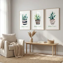 Kodu Wanddecoratie Set van 3 Ela Methacrylaat Groen Tones Outlet