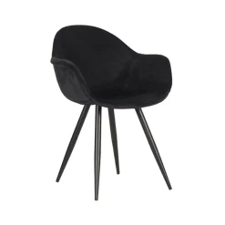 Label51 Eetkamerstoel Forli Velvet Zwart Discount