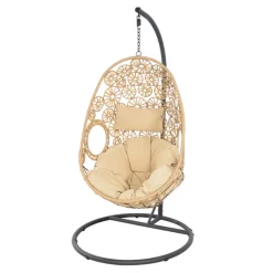 Lesli Living Hangstoel Flower Naturel Discount
