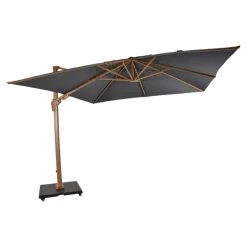 Lesli Living Zweefparasol Virgoflex Houtlook Grijs  3x3Mtr Grijs/Houtlook New